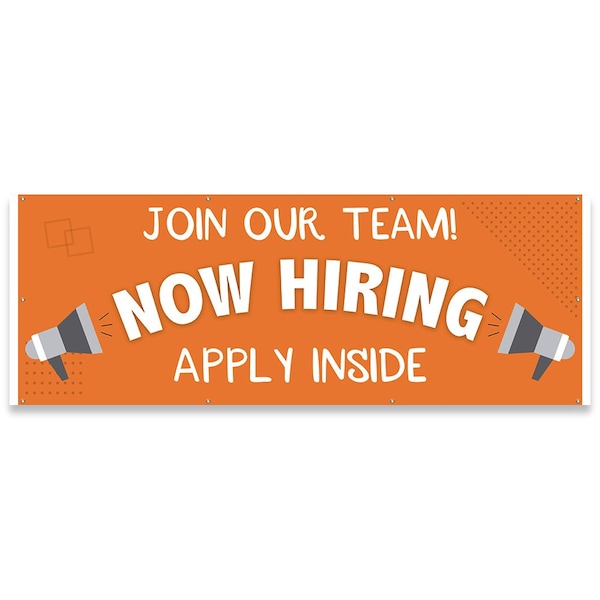 Signmission Join Our Team Now Hiring Apply Inside Banner Concession Stand Food Truck Single Sided B-96-30093 - main